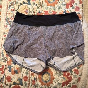Lululemon Athletica Black and Gray Speed Shorts